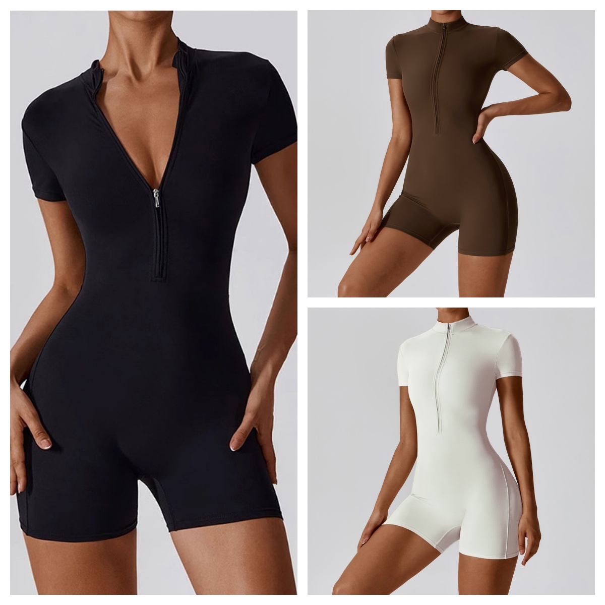 Yoga Fitness Jumpsuit - Tuta da yoga a maniche corte