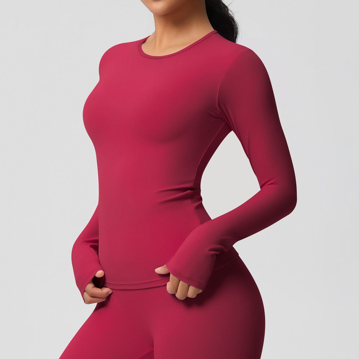 Fitness Yoga Only For Women - T-shirt sportiva da allenamento lunga tinta