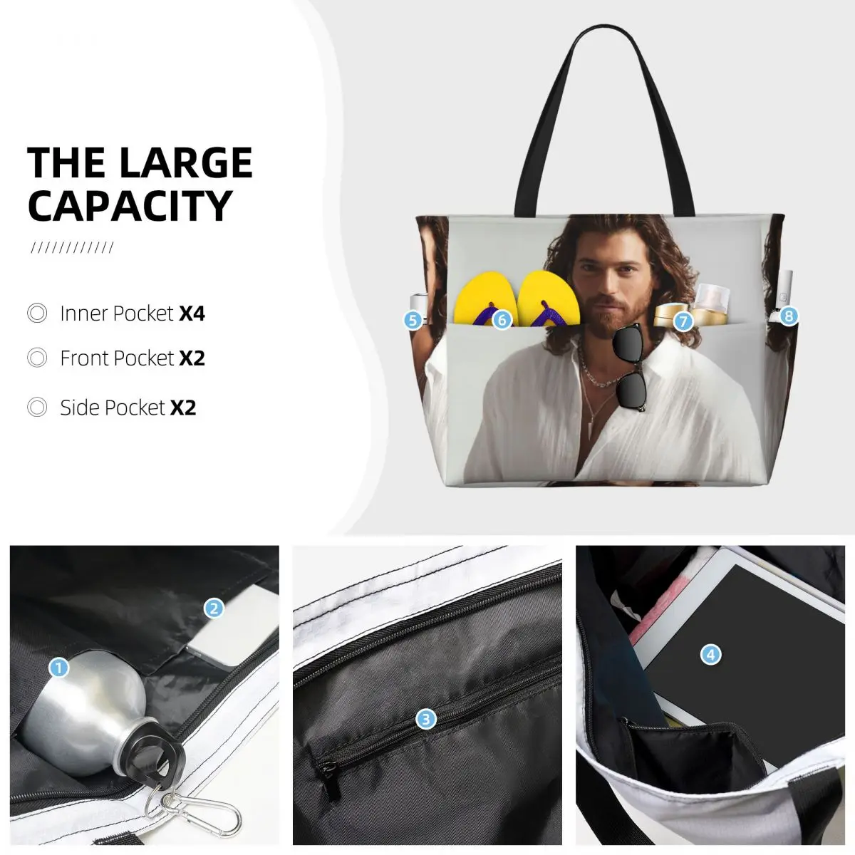 Borsa tote da spiaggia con fot - Yoga Fitness Gym Photos recensione e prezzo