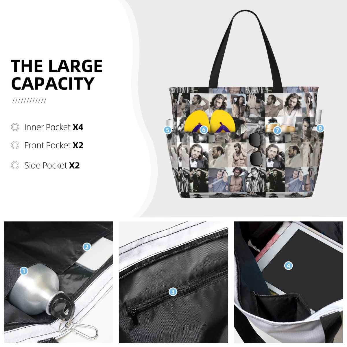 Borsa tote da spiaggia con fot - Yoga Fitness Gym Photos recensione e prezzo