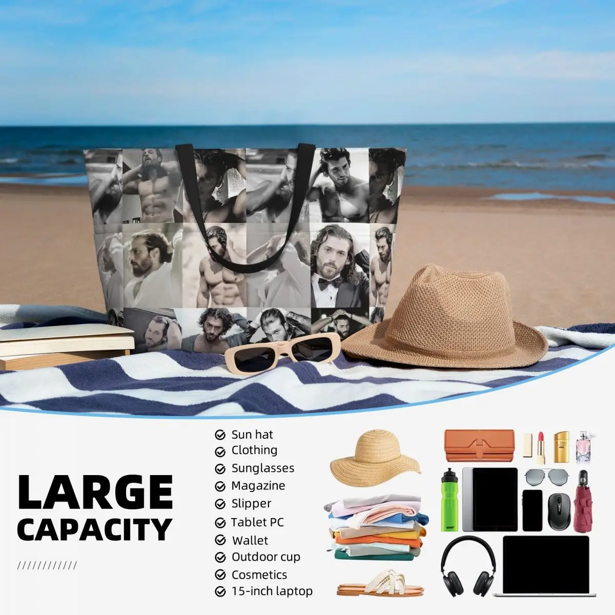 Borsa tote da spiaggia con fot - Yoga Fitness Gym Photos recensione e prezzo